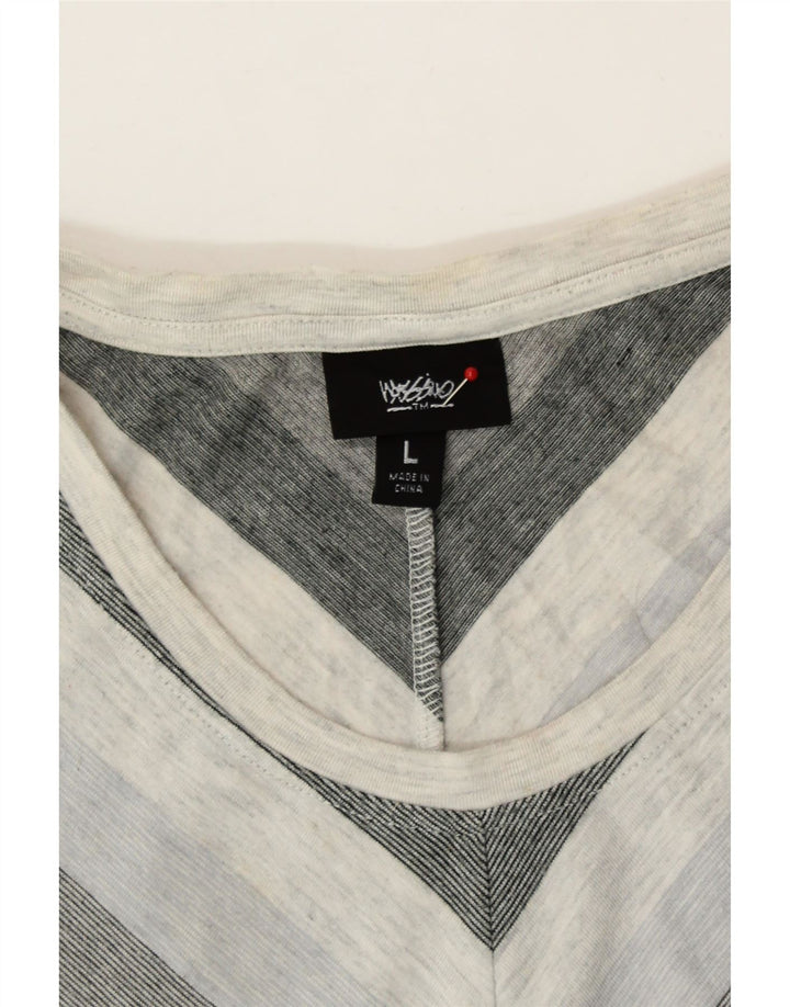 MOSSIMO Womens Tent Dress UK 16 Large Grey Striped Polyester Vintage Mossimo and Second-Hand Mossimo from Messina Hembry 