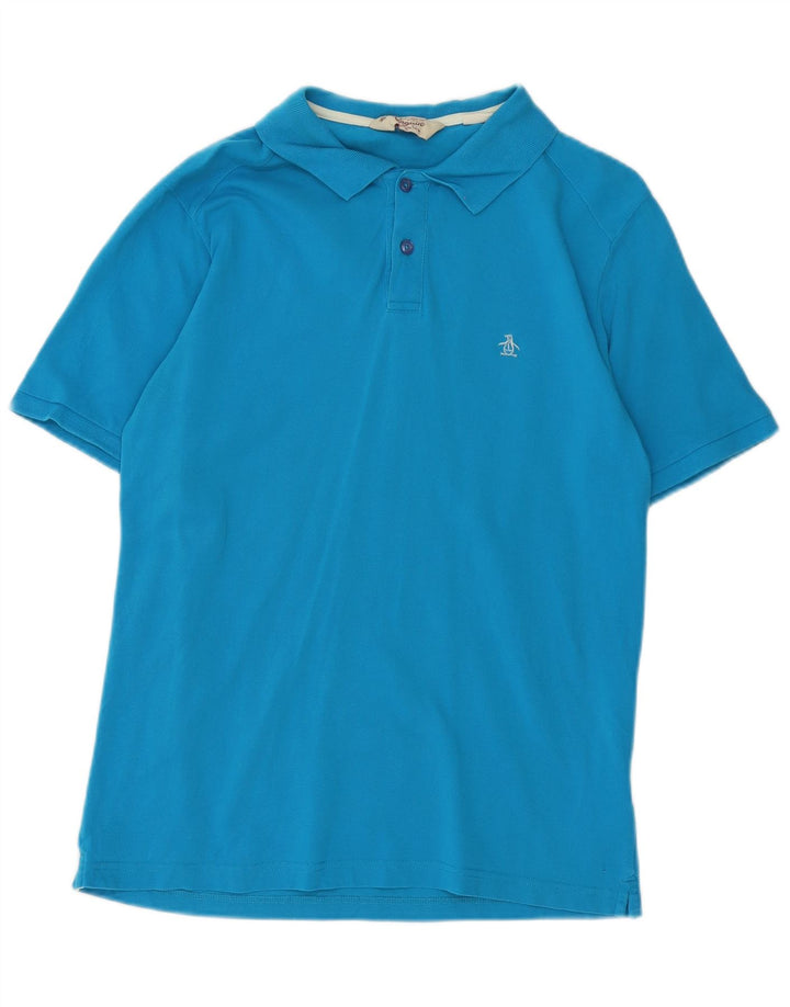 Penguin Heritage Slim Fit Polo Shirt Medium Blue Bomuld