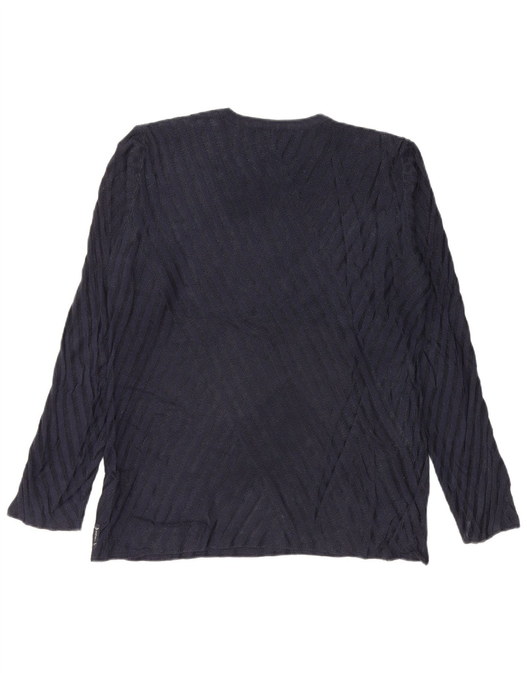 Armani Jeans Dame Top Langærmet UK 16 Large Navy Blue Viscose