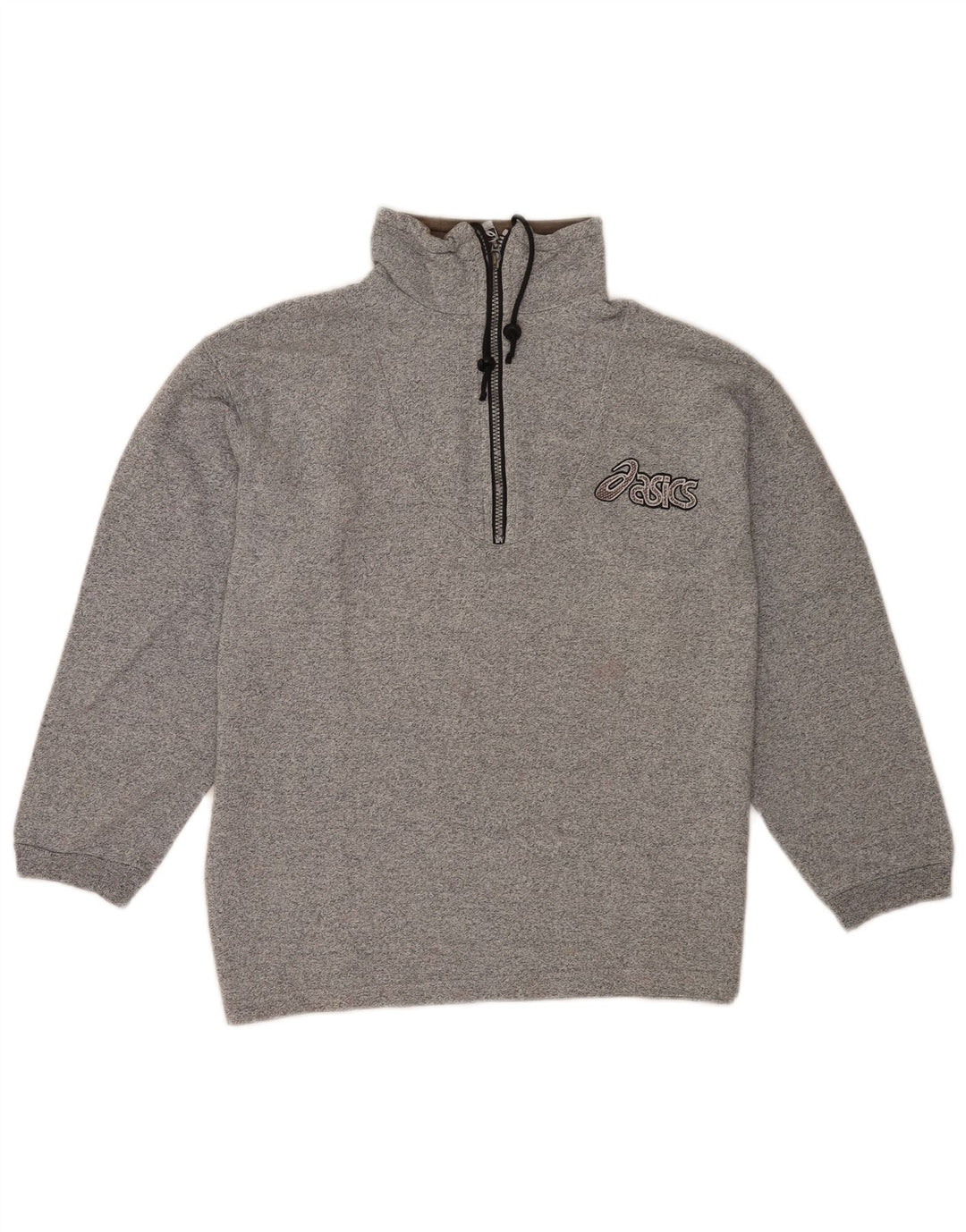 Asics Herre grafisk lynlås-hals sweatshirt lille grå flækket bomuld