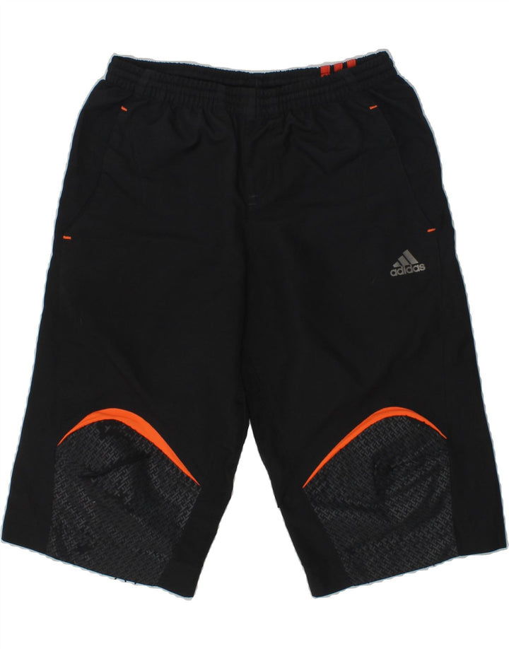 ADIDAS Boys Sport Shorts 7-8 Years Black Polyester | Vintage Adidas | Thrift | Second-Hand Adidas | Used Clothing | Messina Hembry 