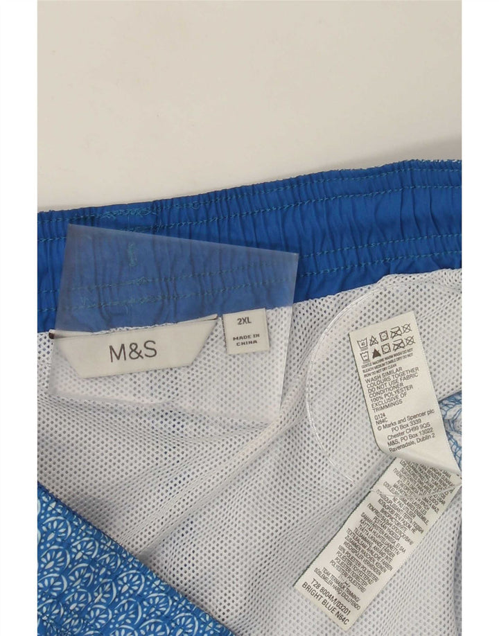 Marks & Spencer Badeshorts til mænd 2XL Blue Floral Polyester