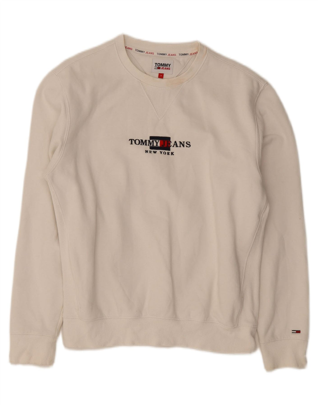 Tommy Hilfiger Herre Grafisk Sweatshirt Jumper Lille Hvid Bomuld