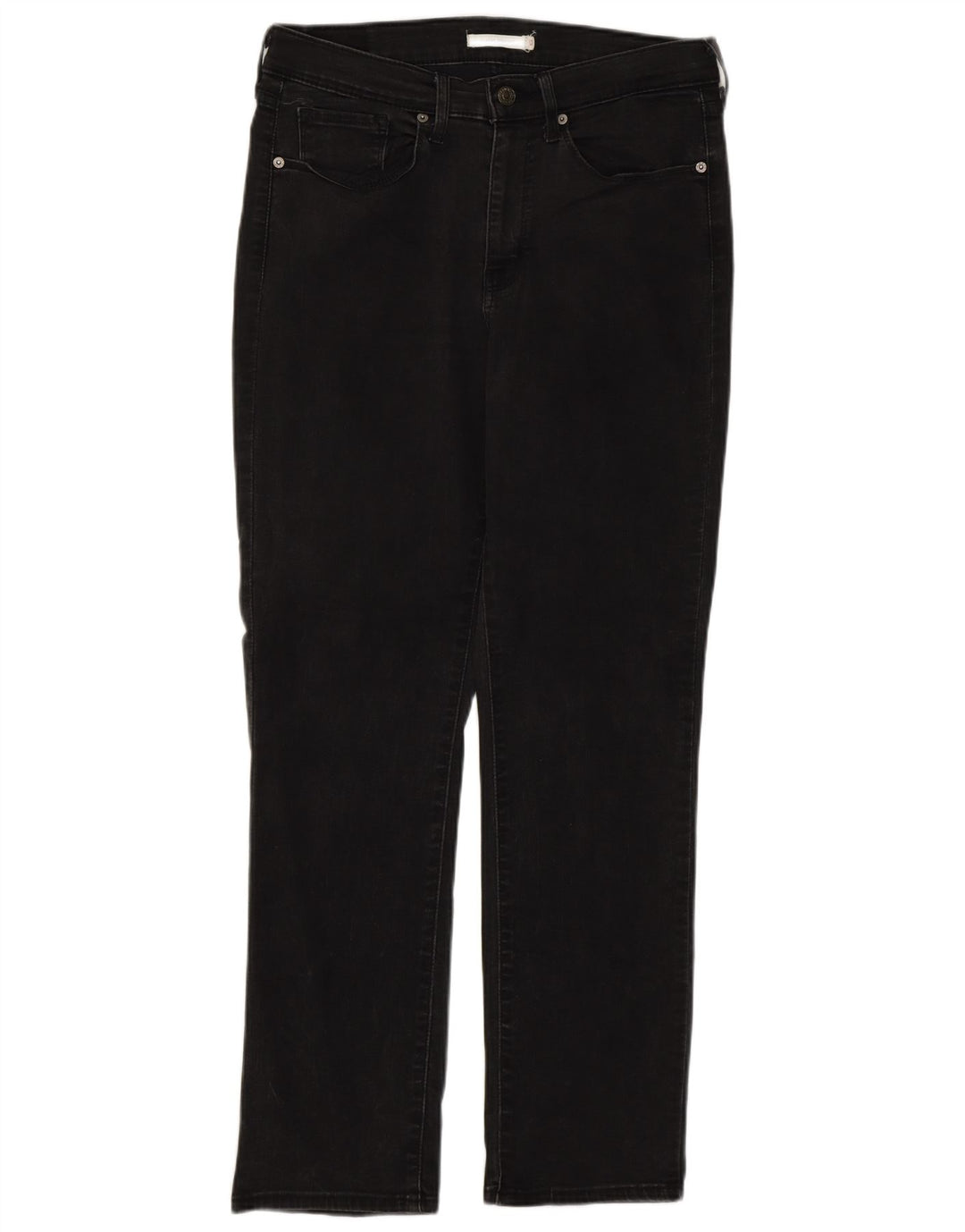 LEVI'S Lige højtaljede jeans til kvinder US 10 Large W30 L30 Sort