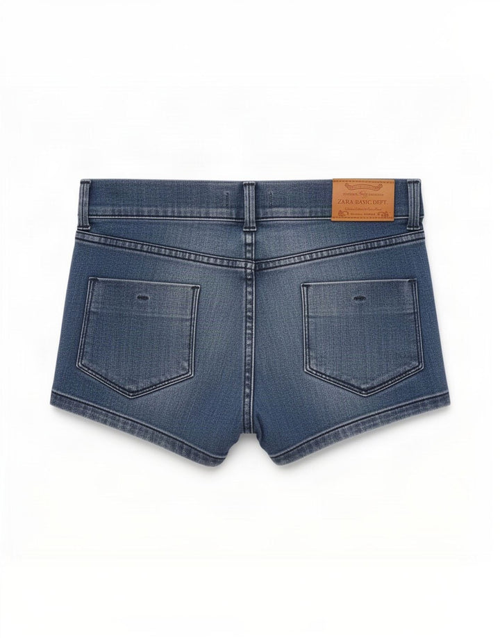 Zara Dame Denim Shorts EU 38 Small W28 Blue Cotton