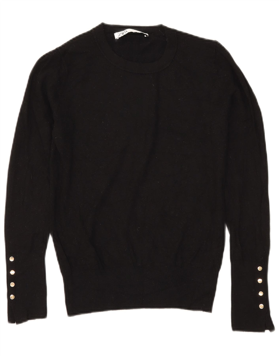 Zara Dame Boat Neck Jumper Sweater UK 10 Small Black