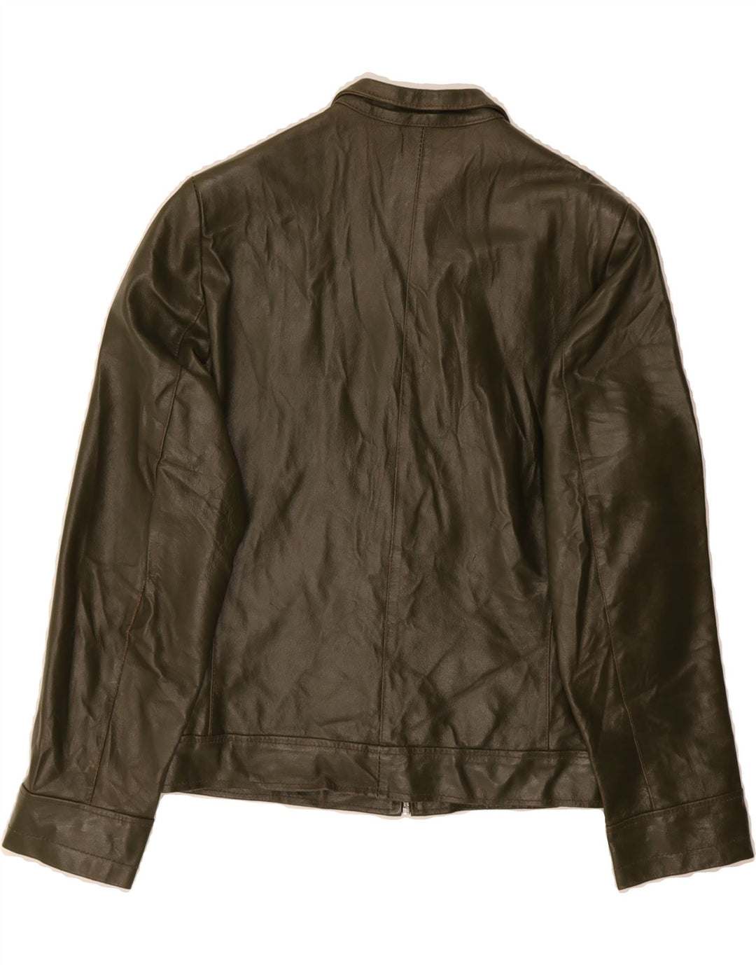 VINTAGE Womens Leather Jacket IT 42 Medium Green Leather Vintage Vintage and Second-Hand Vintage from Messina Hembry 