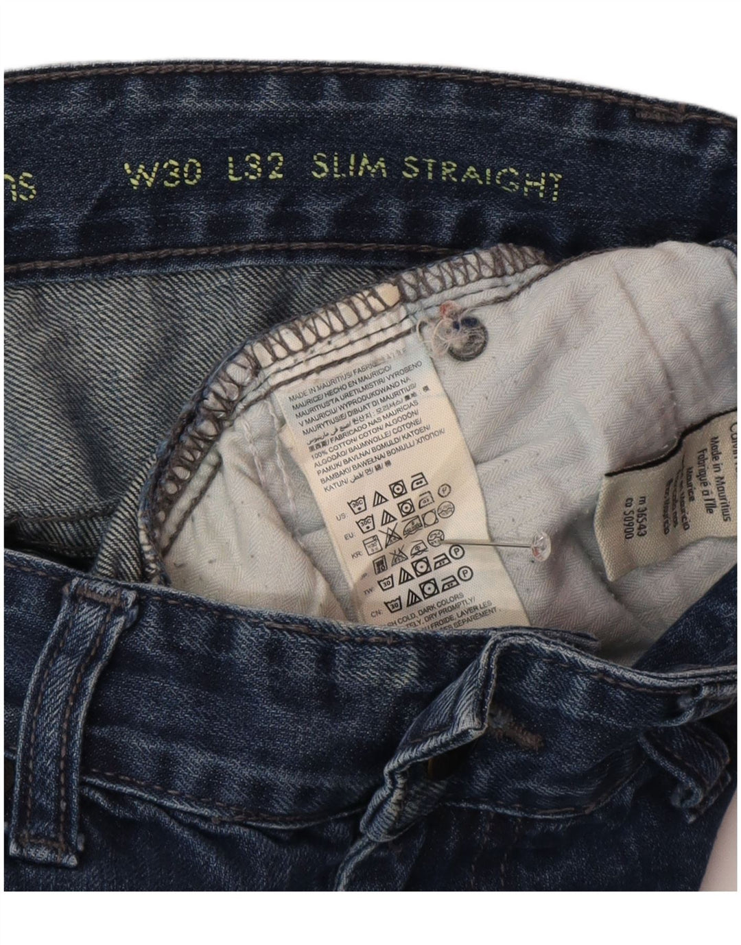 Calvin Klein Herre Slim Straight Jeans W30 L32 Blå Bomuld