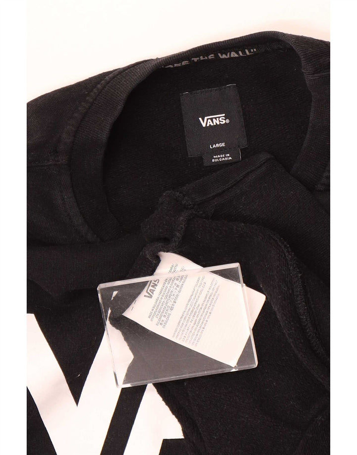 Vans Herre Grafisk Sweatshirt Jumper Stor Sort Bomuld
