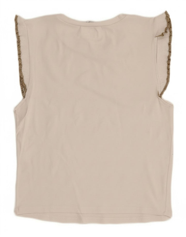 Zara Dame ærmeløs bluse Top UK 12 Medium White