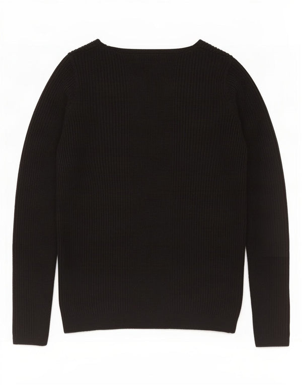 Marks & Spencer Dame V-hals sweater UK 10 Small Black Acryl
