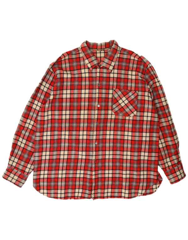 Vintage flannelskjorte til mænd XL rød ternet uld