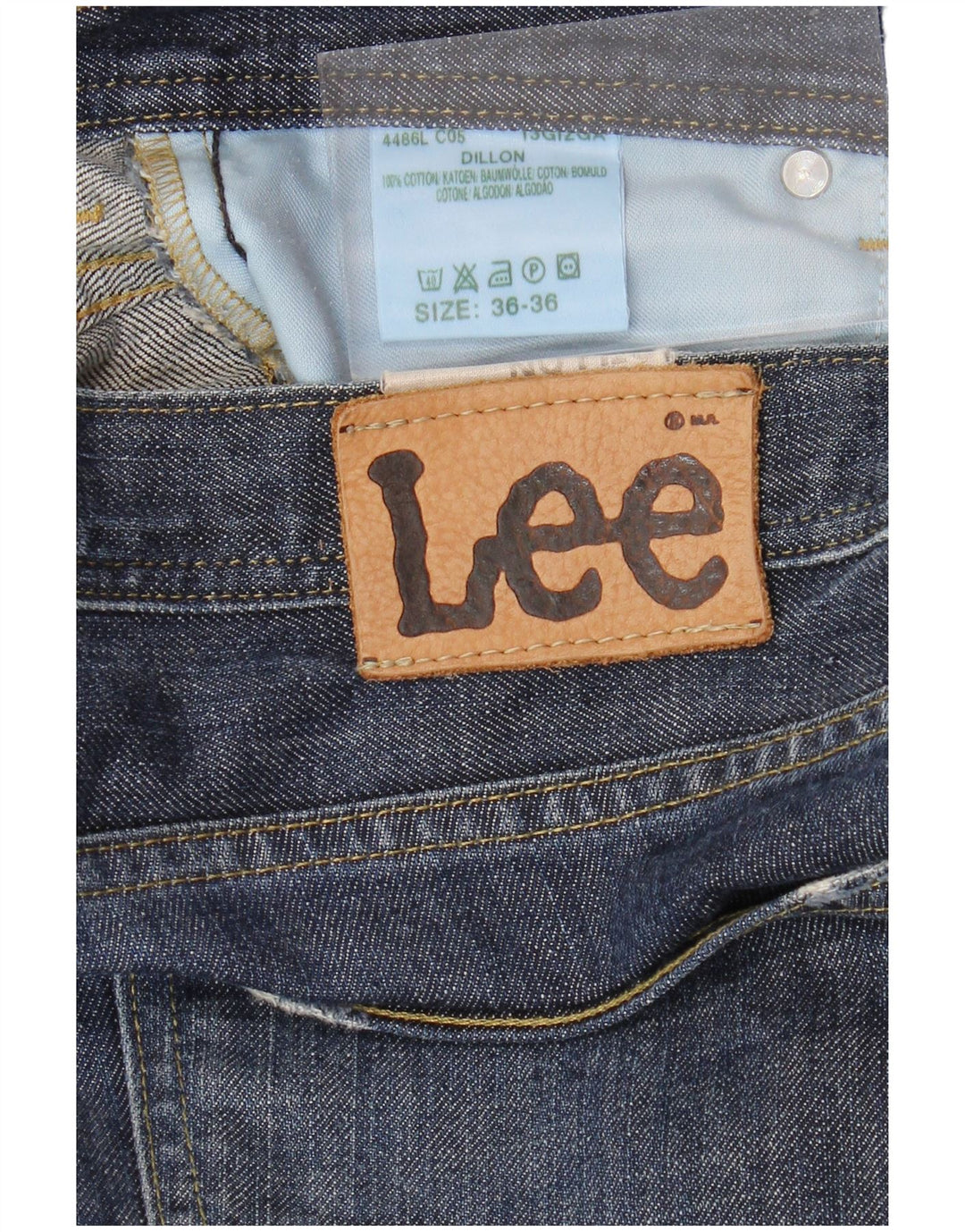 LEE Herre Dillon Straight Jeans W36 L30 Marineblå Bomuld