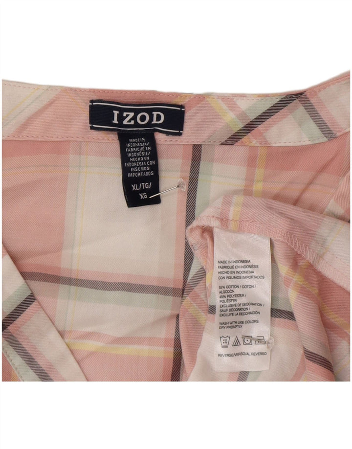 Izod Dame Oversized 3/4-ærmet Pullover Bluse UK 18 XL Pink Ternet