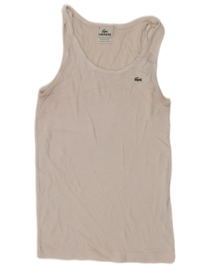 Lacoste Damevest Top Størrelse 38 Medium Hvid Bomuld