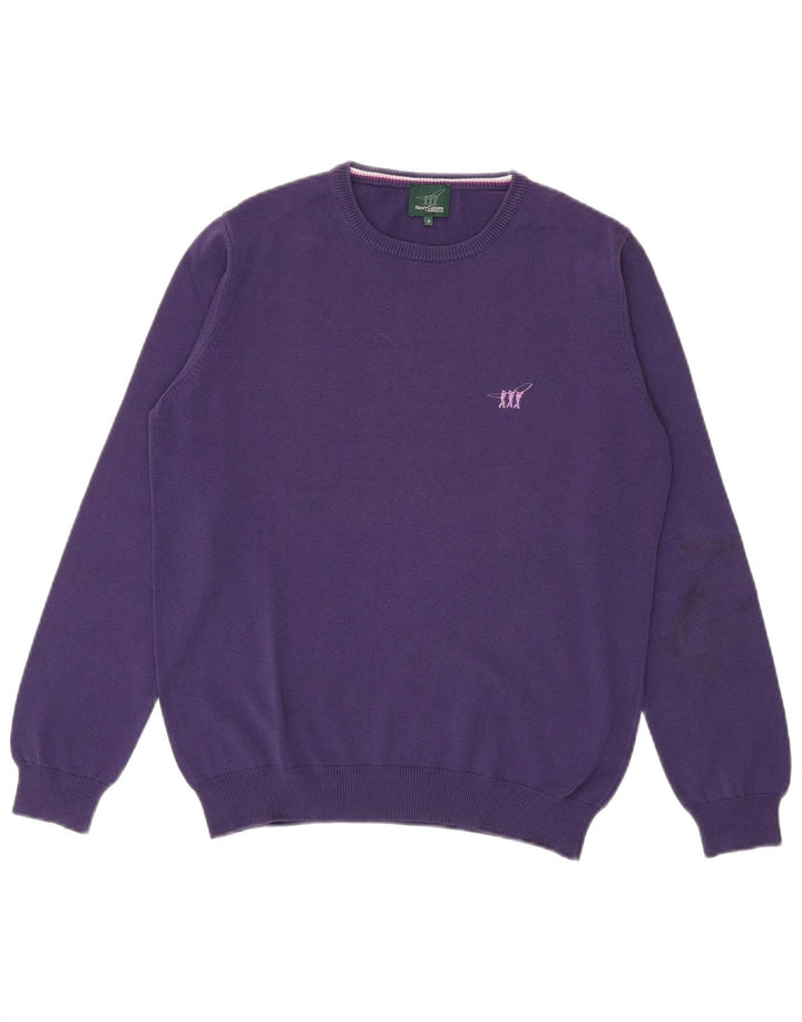 Henry Cottons Herre sweater med rund hals, lille lilla