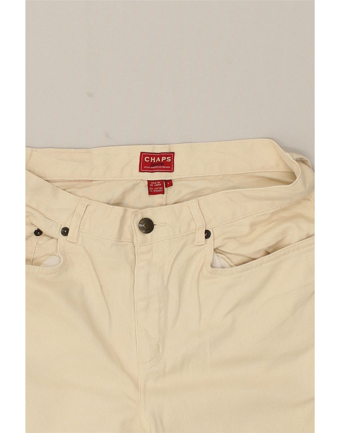 CHAPS Womens Capri Jeans US 6 Medium W28 L21 Beige Cotton | Vintage Chaps | Thrift | Second-Hand Chaps | Used Clothing | Messina Hembry 