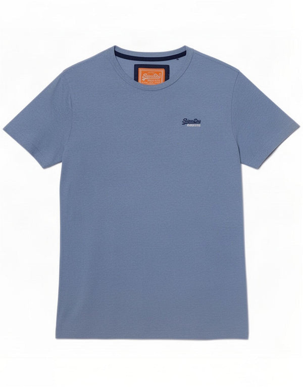 Superdry Herre T-shirt Top Medium Blue Flecked Bomuld