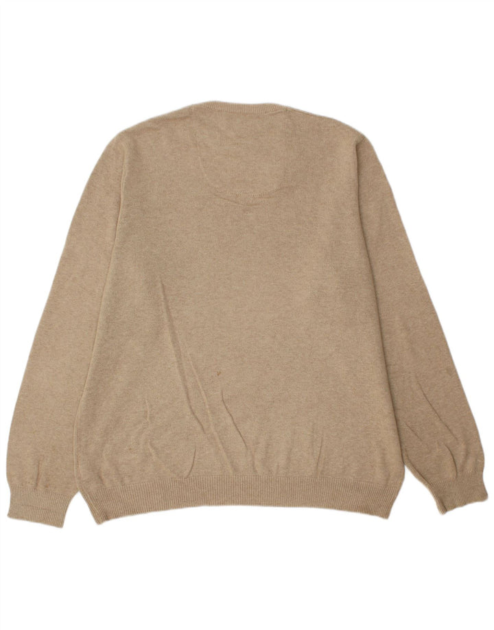Marks & Spencer Herre Regular Fit V-hals sweater Stor Beige Bomuld