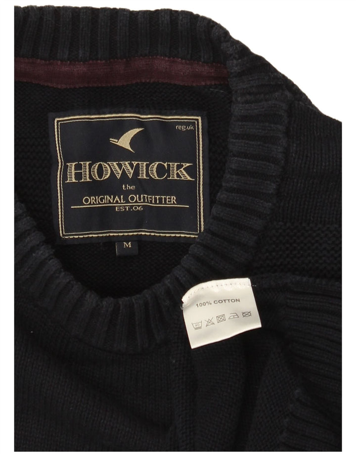 Howick Herre Crew Neck Jumper Sweater Medium Navy Blue Bomuld