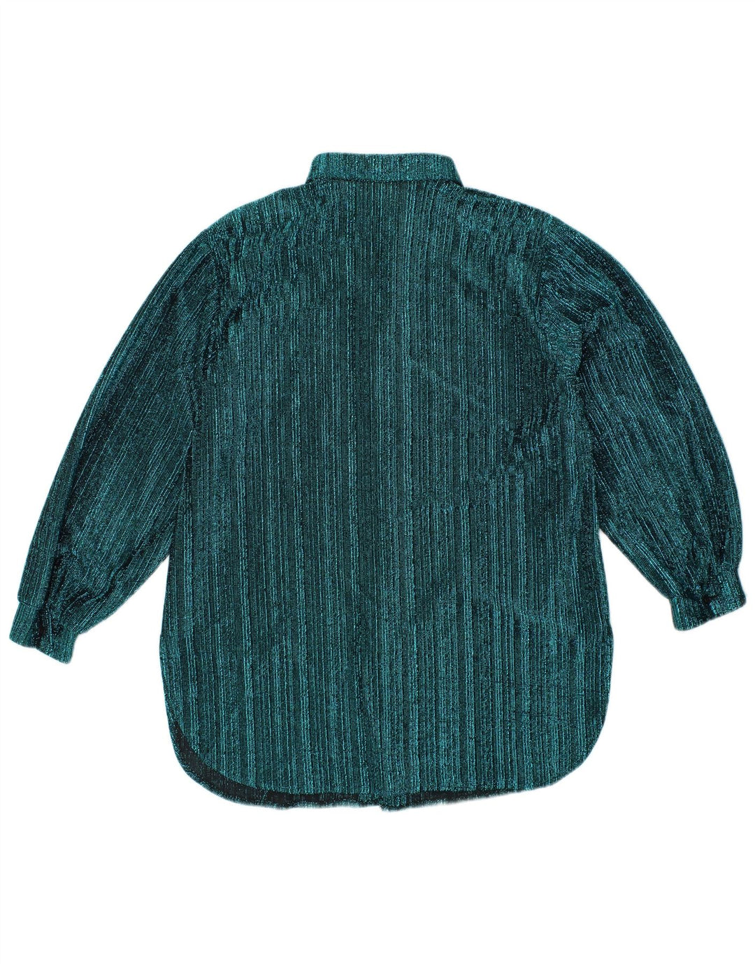 VINTAGE skjortebluse til kvinder UK 14 Stor blå stribet