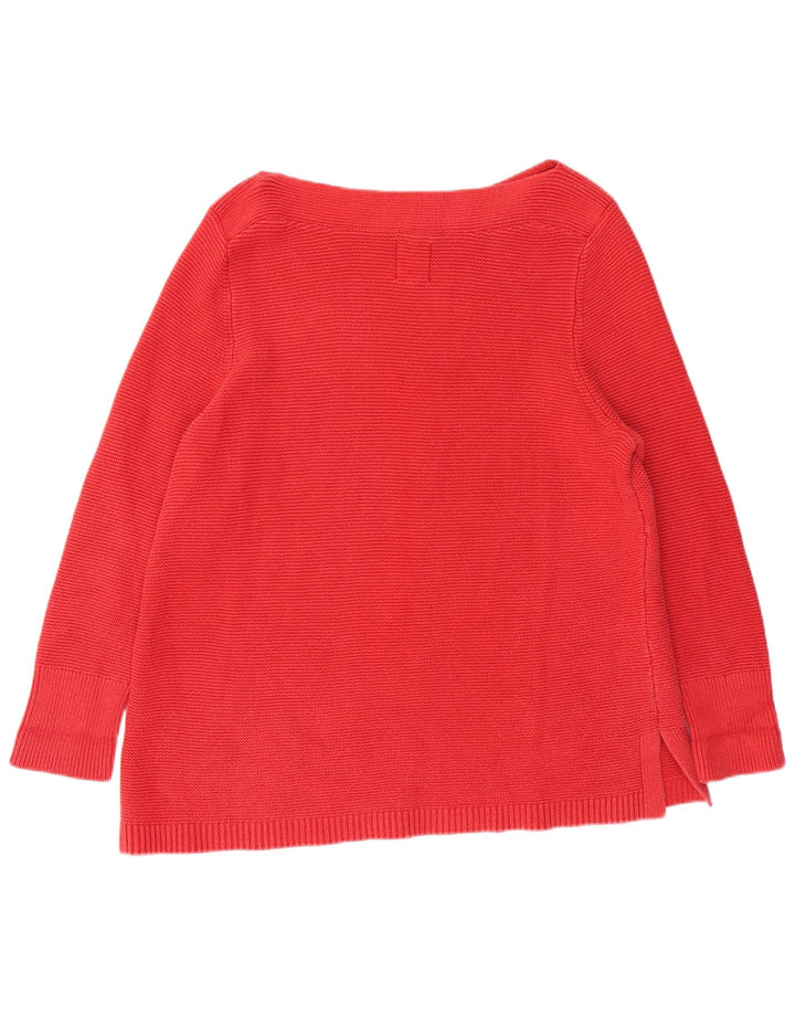 WHITE STUFF Dame Boat Neck Jumper Sweater UK 22 3XL Rød Bomuld