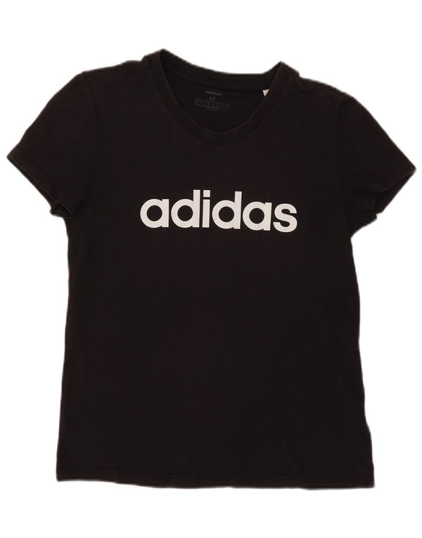 Adidas Grafisk T-shirt top til kvinder DK 12/14 medium sort bomuld