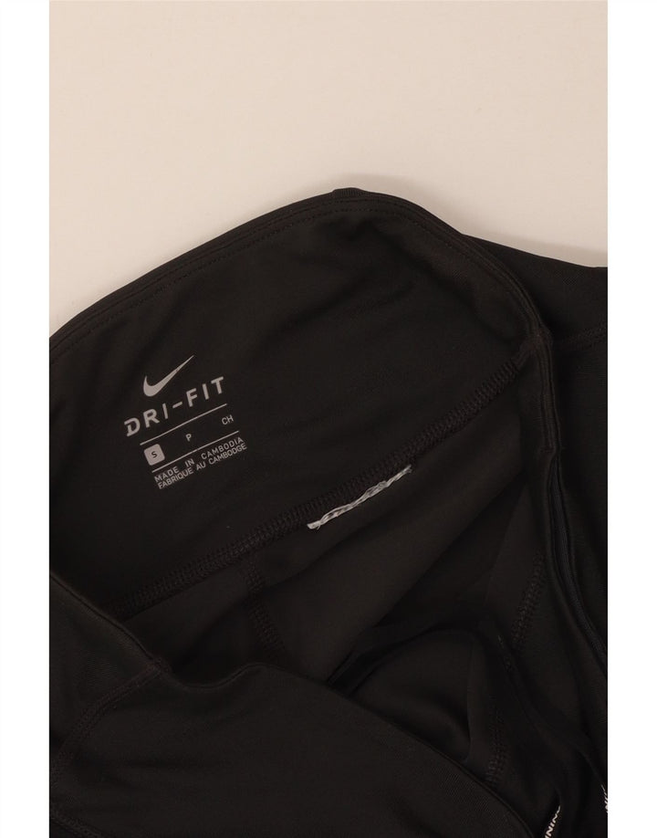 NIKE Dame Dri Fit Leggings UK 8 Small Black