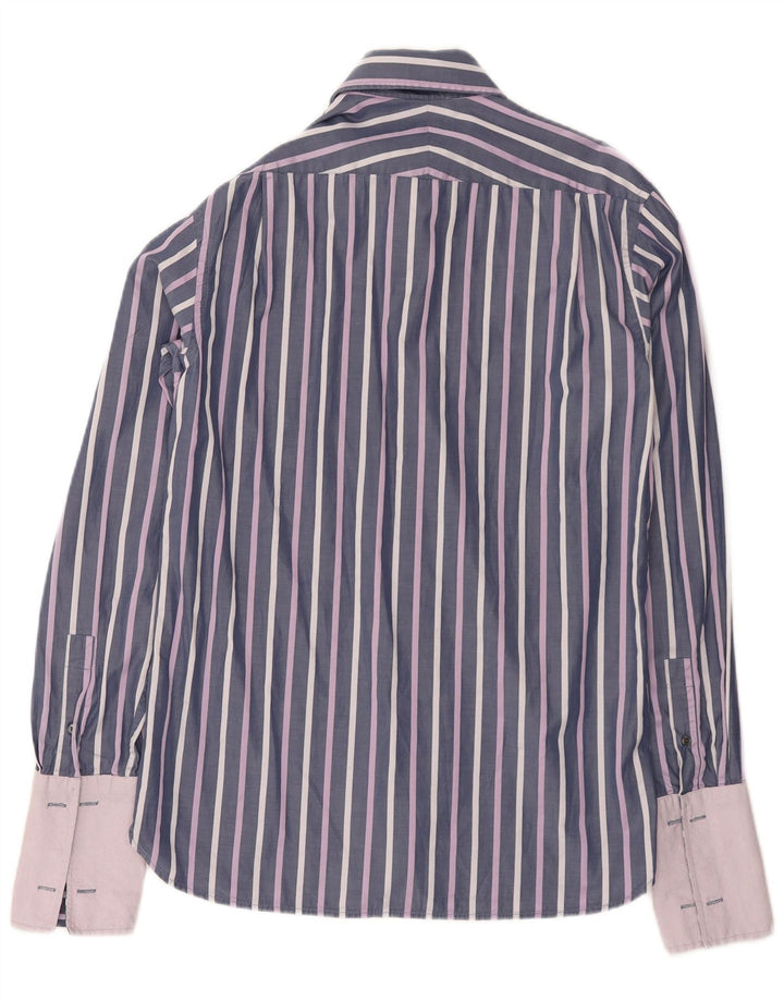 Ted Baker Herre formel skjorte størrelse 15 1/2 medium lilla nålestribet bomuld
