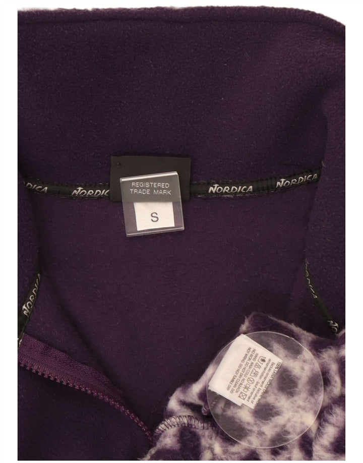 Nordica Dame Oversized Fleecetrøje med abstrakt mønster UK 10 Lille Lilla