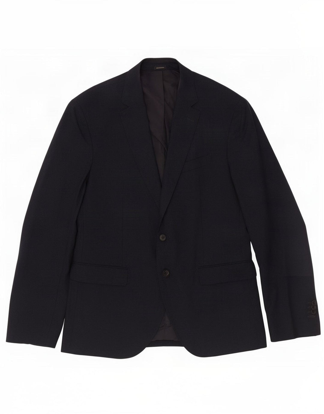 Massimo Dutti Herre 2-knaps blazerjakke EU 52 Large Navy Blue Wool