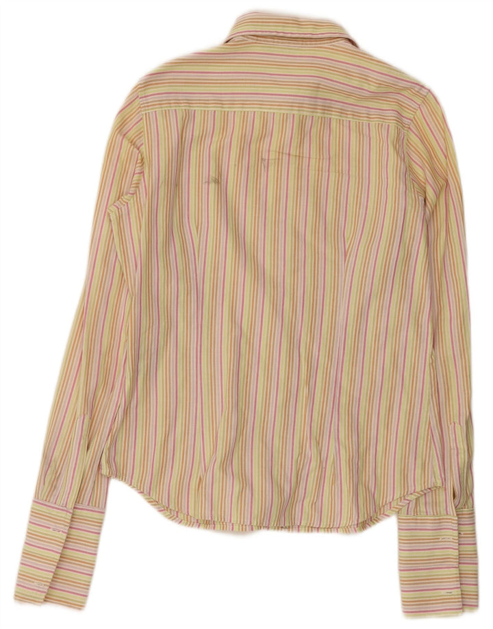 Slam Dameskjorte UK 14 Stor Beige Stribet Bomuld