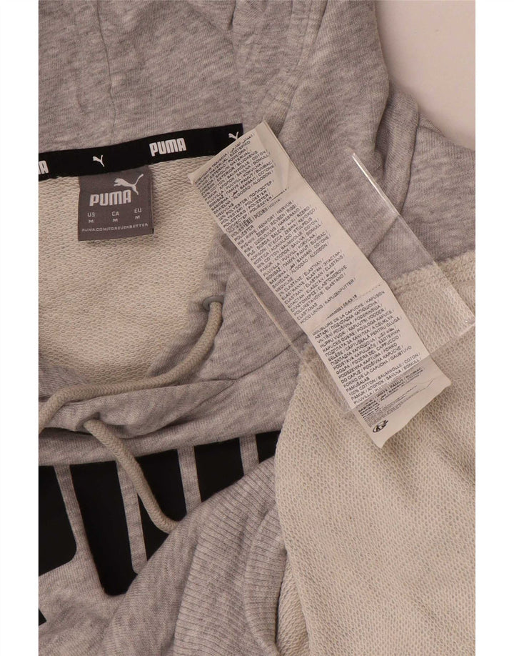 Puma Graphic Hoodie Jumper UK 14 Medium Grey Bomuld