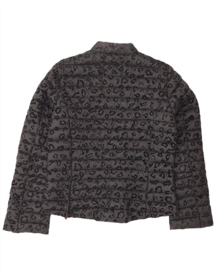 FRIEDA & FREDDIES Polstret jakke til kvinder EU 40 Medium Grey Animal Print