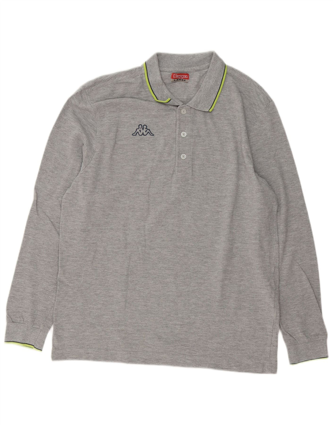 Kappa Langærmet Regular Fit Polo Shirt til mænd Stor grå bomuld