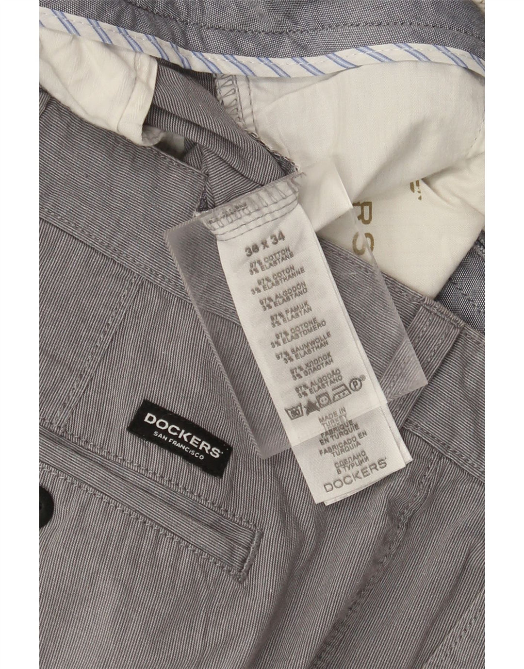 Dockers Herre Extra Sim Fit Chino Bukser W36 L34 Grå Bomuld