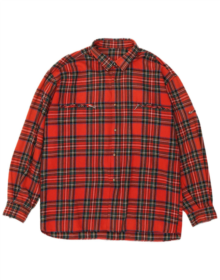 Vintage flannelskjorte til mænd XL rød plaid