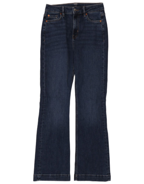 Marks & Spencer Dame Flared Jeans UK 10 Small W28 L31 Blue Cotton