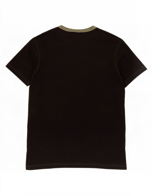 Benetton Herre grafisk T-shirt Top Medium Sort