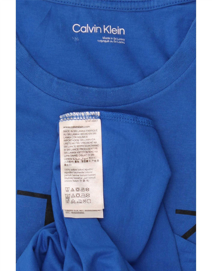 Calvin Klein Herre grafisk T-shirt Top Medium Blue Bomuld