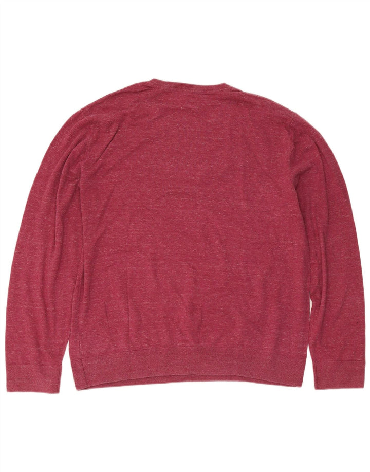 Gap Herre Crew Neck Jumper Sweater XL Rød Flecked Bomuld
