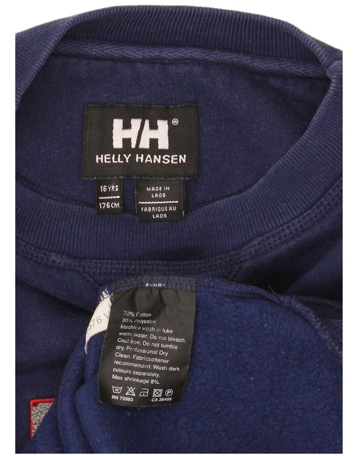 Helly Hansen Drenge Grafisk Sweatshirt Jumper 15-16 år Marineblå Bomuld