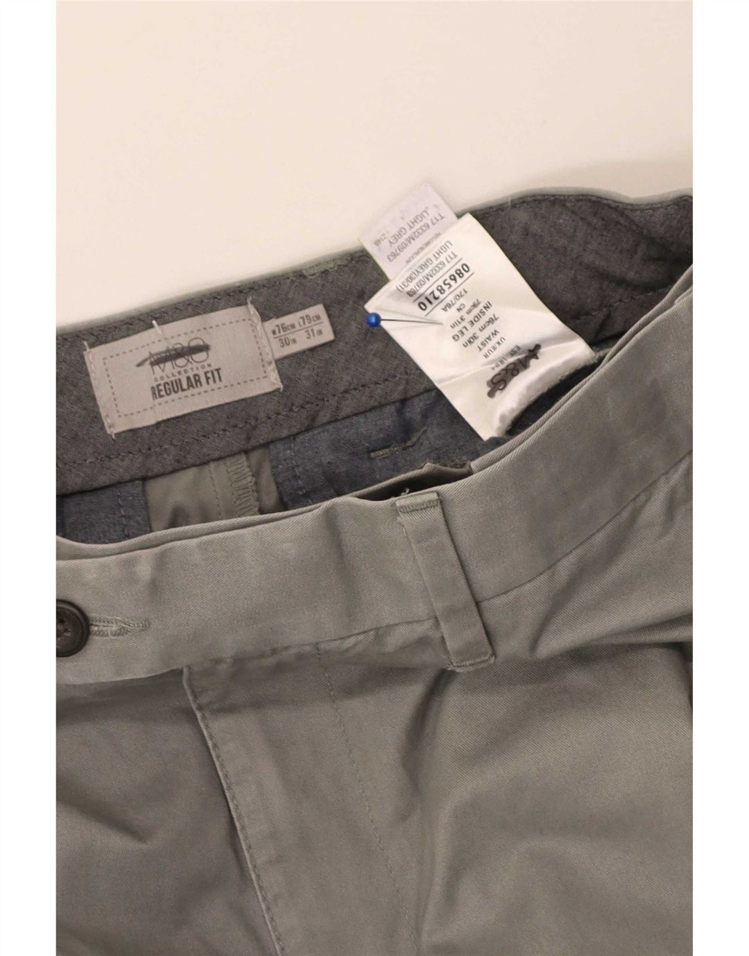 Marks & Spencer Herre Pegged Regular Fit Suit Bukser W30 L31 Grå Bomuld