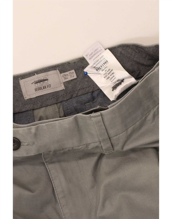 Marks & Spencer Herre Pegged Regular Fit Suit Bukser W30 L31 Grå Bomuld