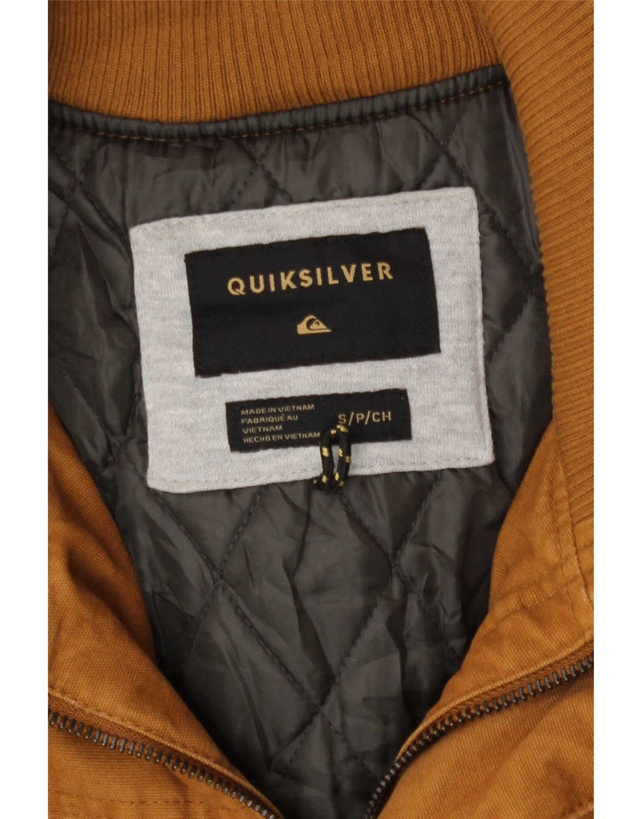Quiksilver Herre Hooded Bomber Jacket UK 36 Small Beige Bomuld
