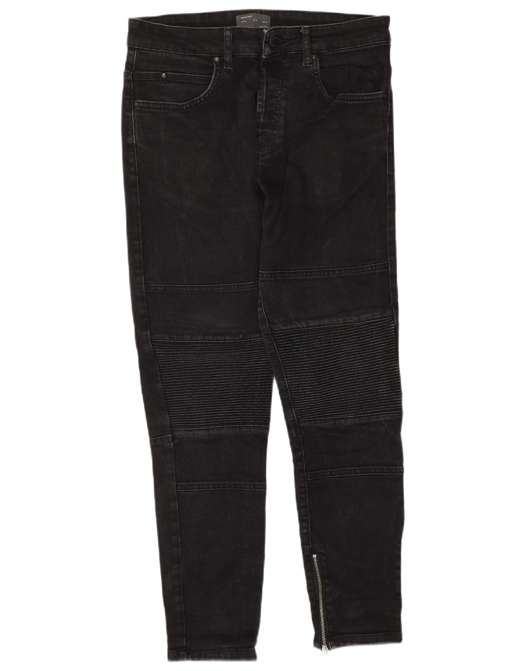 ZARA Herre Slim Jeans EU 38 Small W30 L28 Sort Bomuld