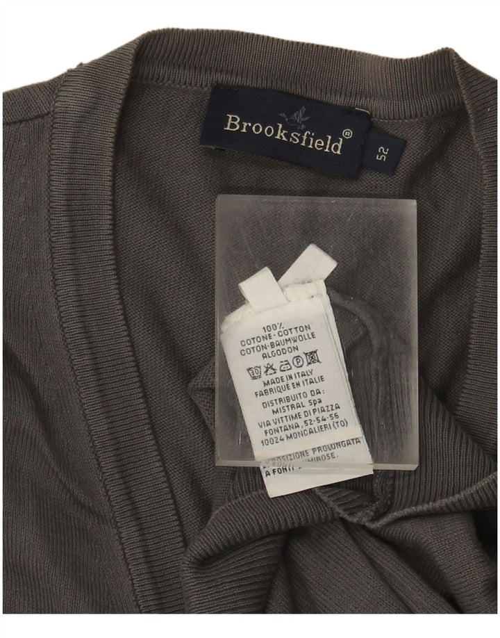 Brooksfield Herre ærmeløs cardigan sweater IT 52 Stor grå bomuld