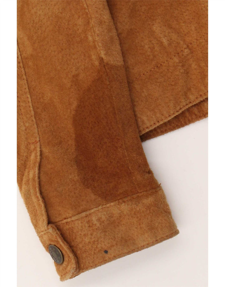 Vintage dame ruskindsjakke EU 36 lille beige læder
