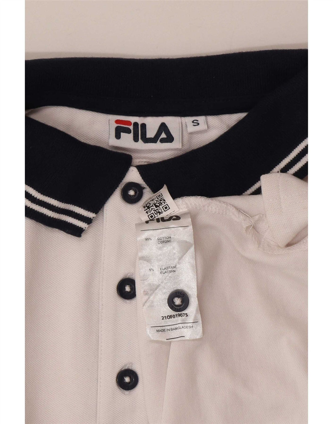 Fila Polo Shirt til mænd Lille hvid Colourblock Bomuld