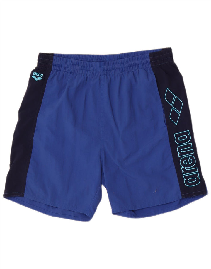 Arena Grafiske badeshorts til mænd store blå farveblok polyester